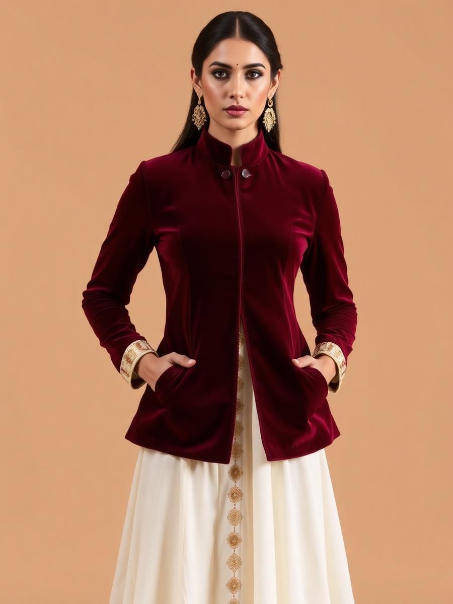 Ruhi Velvet Jacket Set